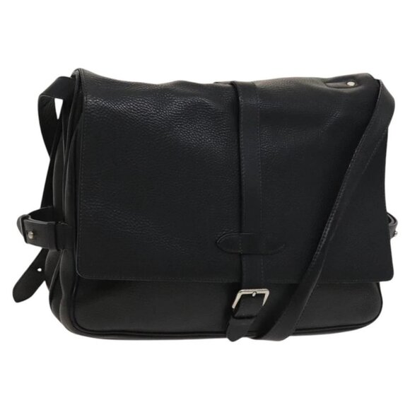 LOUIS VUITTON Naxos Stelios Shoulder Bag Leather Black - Picture 1 of 16